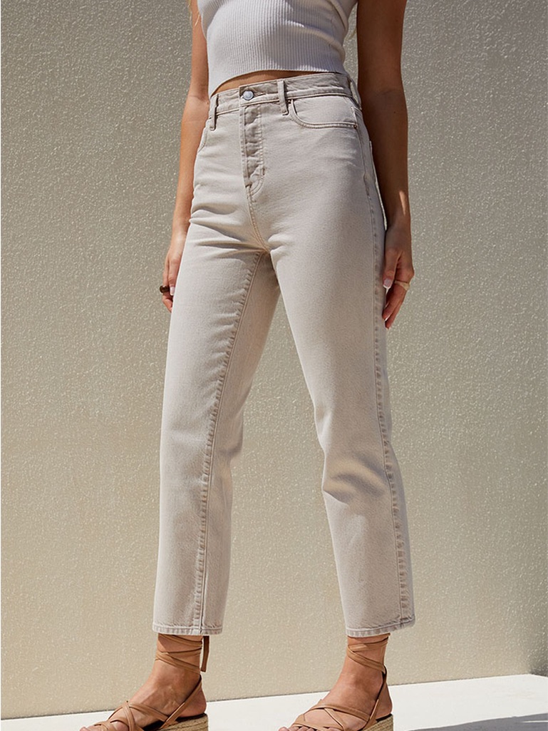Pacsun Eco Tan High Waisted Straight Leg Jeans (24)